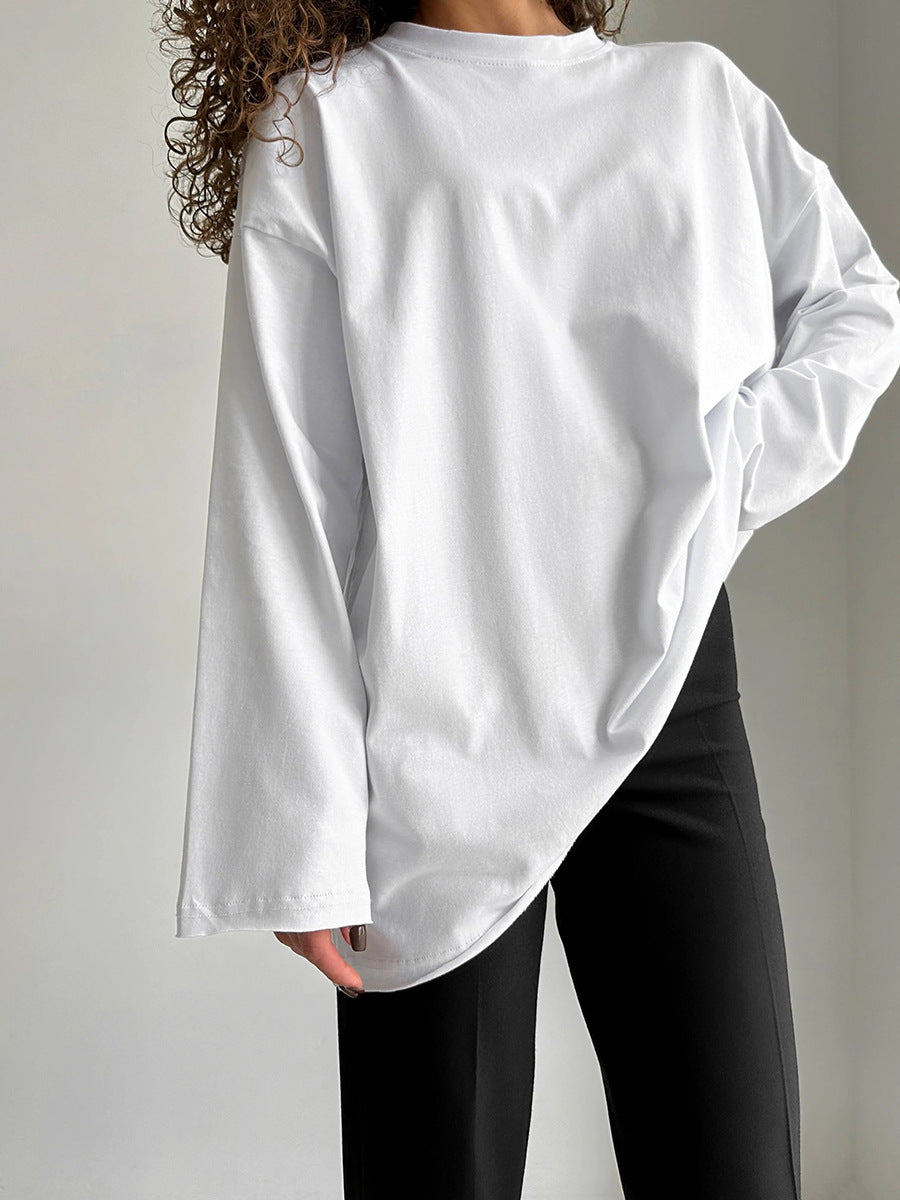Damen Oversize Langarmshirt Hochwertig Modern