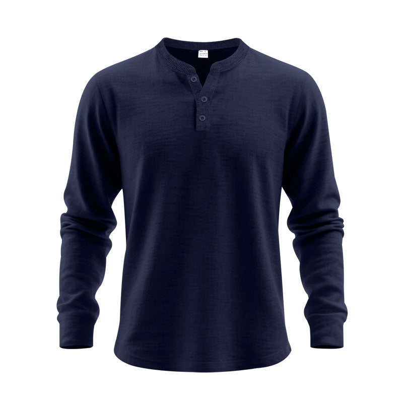 Herren Langarmshirt Elegantes Design Knöpfe
