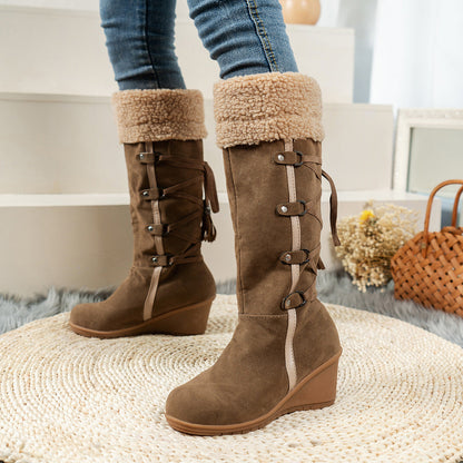Damen Stiefel Wildleder Elegantes Design