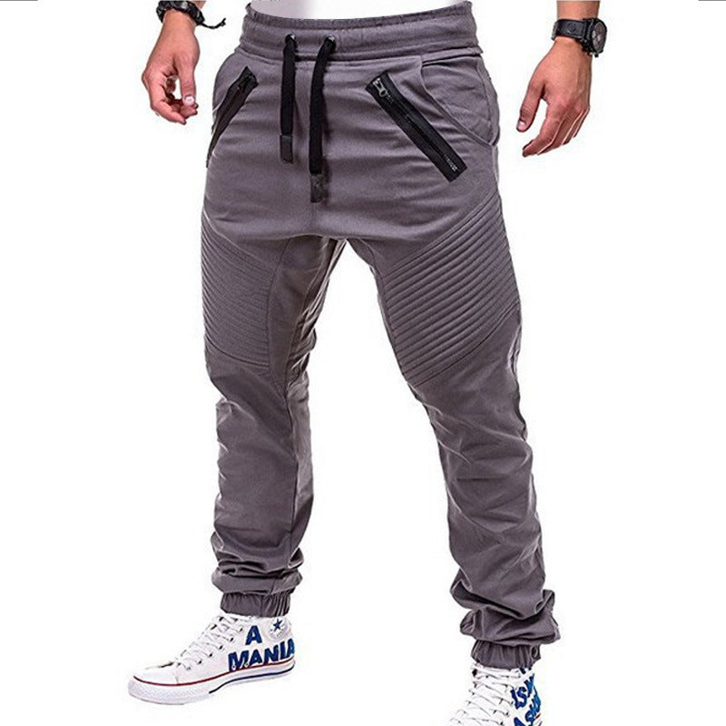 Herren Jogginghose Sportlich Elastisch Mit Reißverschlusstaschen