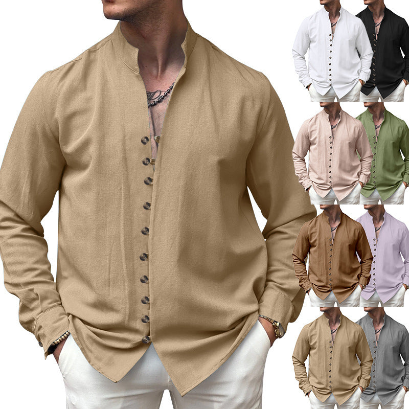 Herren Langarmhemd Modern Knöpfe Elegantes Design - IdealeKleiden