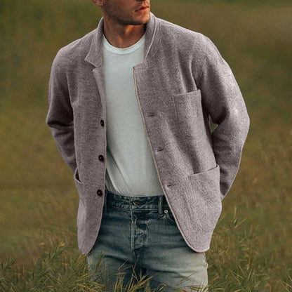 Herren Cardigan Bequem Stilvoll mit Taschen