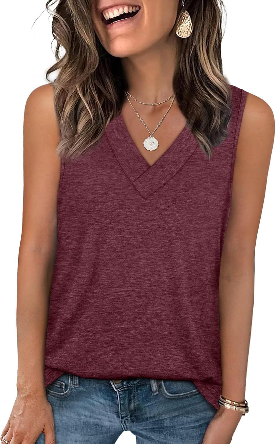 Damen Sommer-Top V-Ausschnitt Elegant