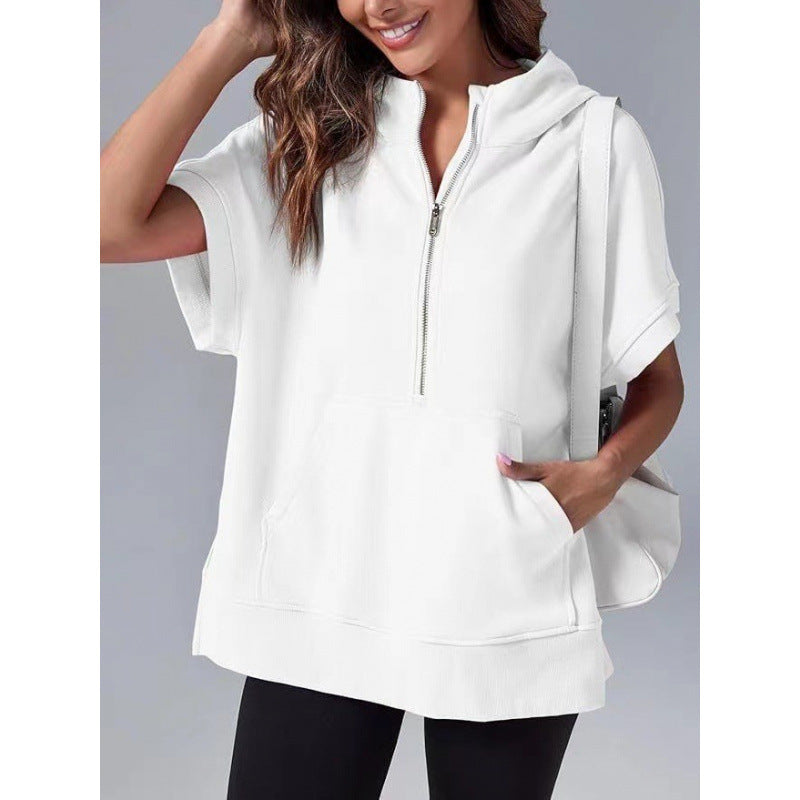 Damen Kapuzenpullover Lässig Mit Taschen Und Reißverschluss