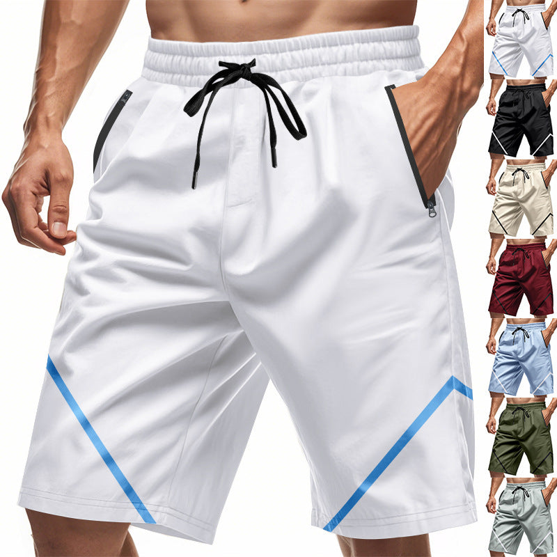 Herren Sportshorts Atmungsaktiv Mit Reißverschlusstaschen - IdealeKleiden