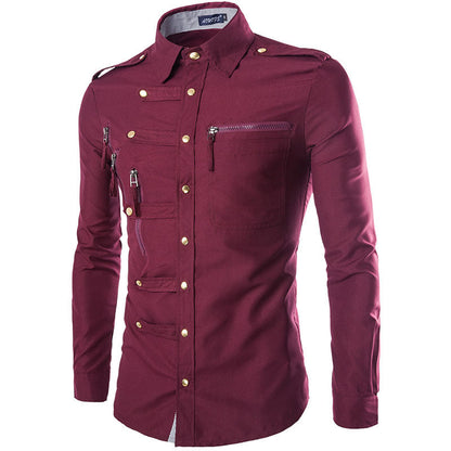 Herren Hemd Modern mit Vielfach-Taschen Premium Qualität