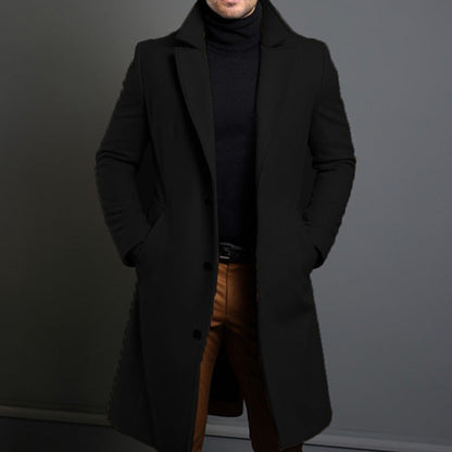 Klassischer Trenchcoat Damen Tailliert Wollmix Knielang - IdealeKleiden
