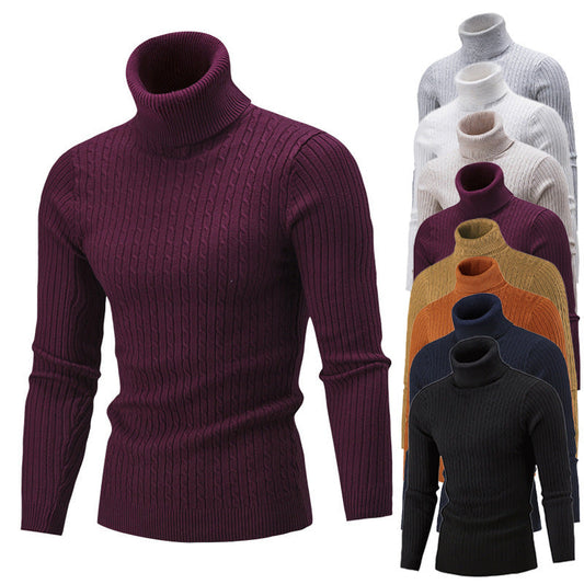 Herren Rollkragenpullover Hochwertig Strick Luxus Design - IdealeKleiden