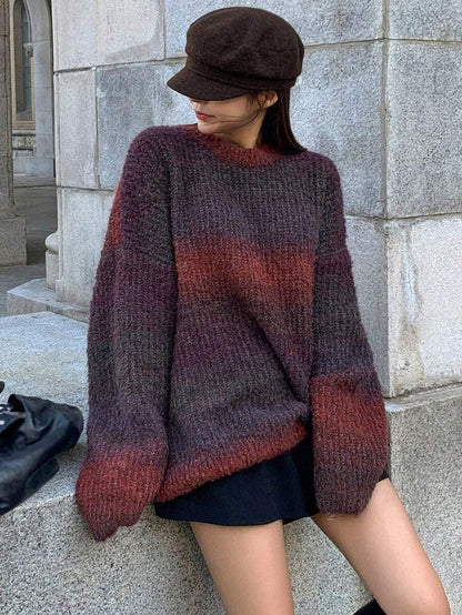 Damen Oversized Pullover Weich Modern Trendfarben