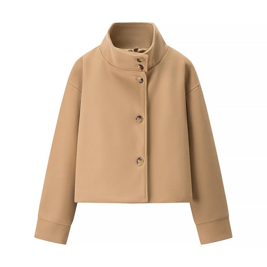 Damen Kurzjacke Elegant Stehkragen Modern