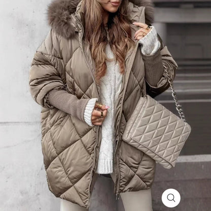 Damen Winterparka Steppjacke Abnehmbare Kapuze - IdealeKleiden