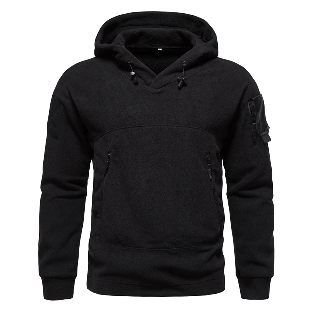 Herren Fleece Hoodie Modern mit Reißverschlusstaschen
