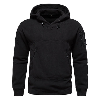 Herren Fleece Hoodie Modern mit Reißverschlusstaschen