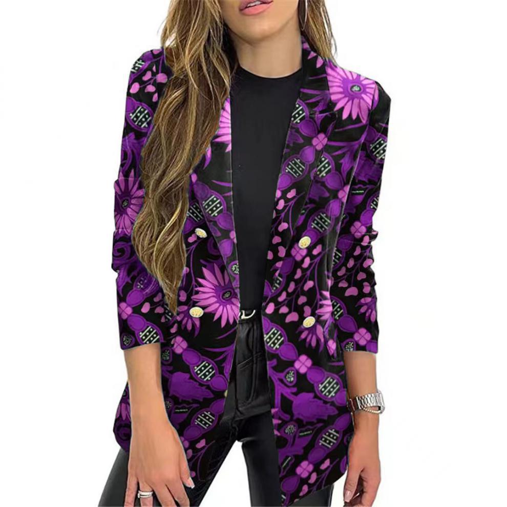 Damen Blazer Elegant Blumenmuster Sommerkleidung