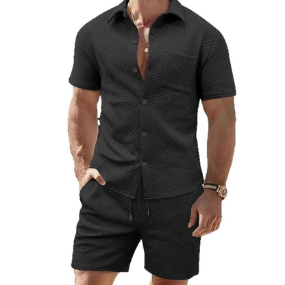 Herren Kurzarmhemd Shorts Set Sommer Modern Design