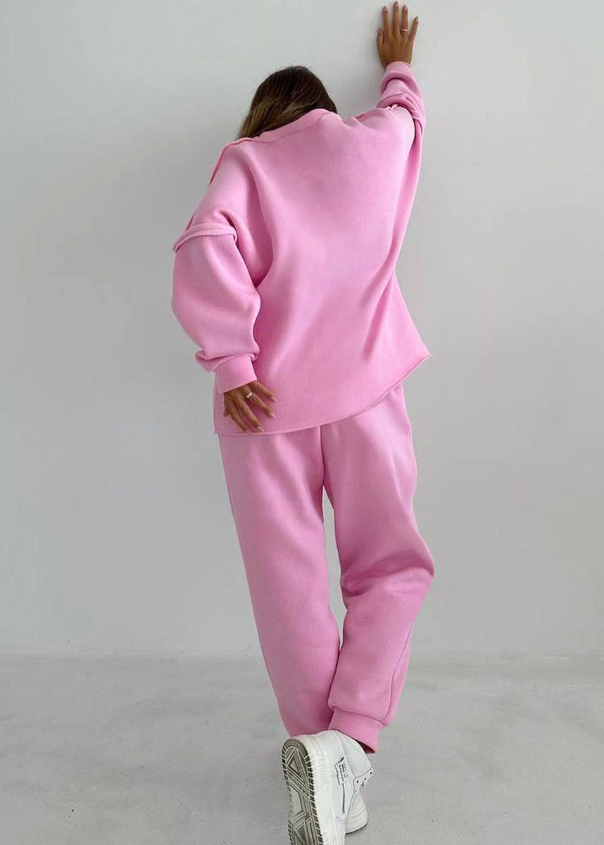 Damen Sportanzug Oversized Pullover Hose Set - IdealeKleiden