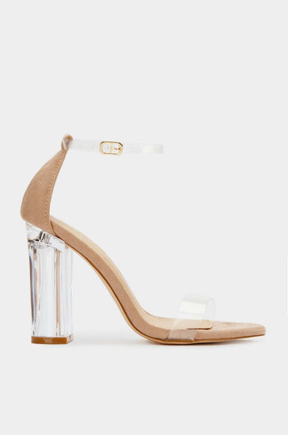 Damen Hochhackige Sandalen Transparenter Absatz Elegant