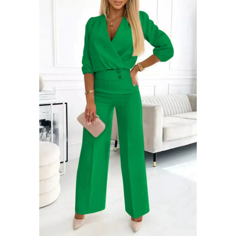 Damen Jumpsuit Elegant Weite Beine Abendkleid