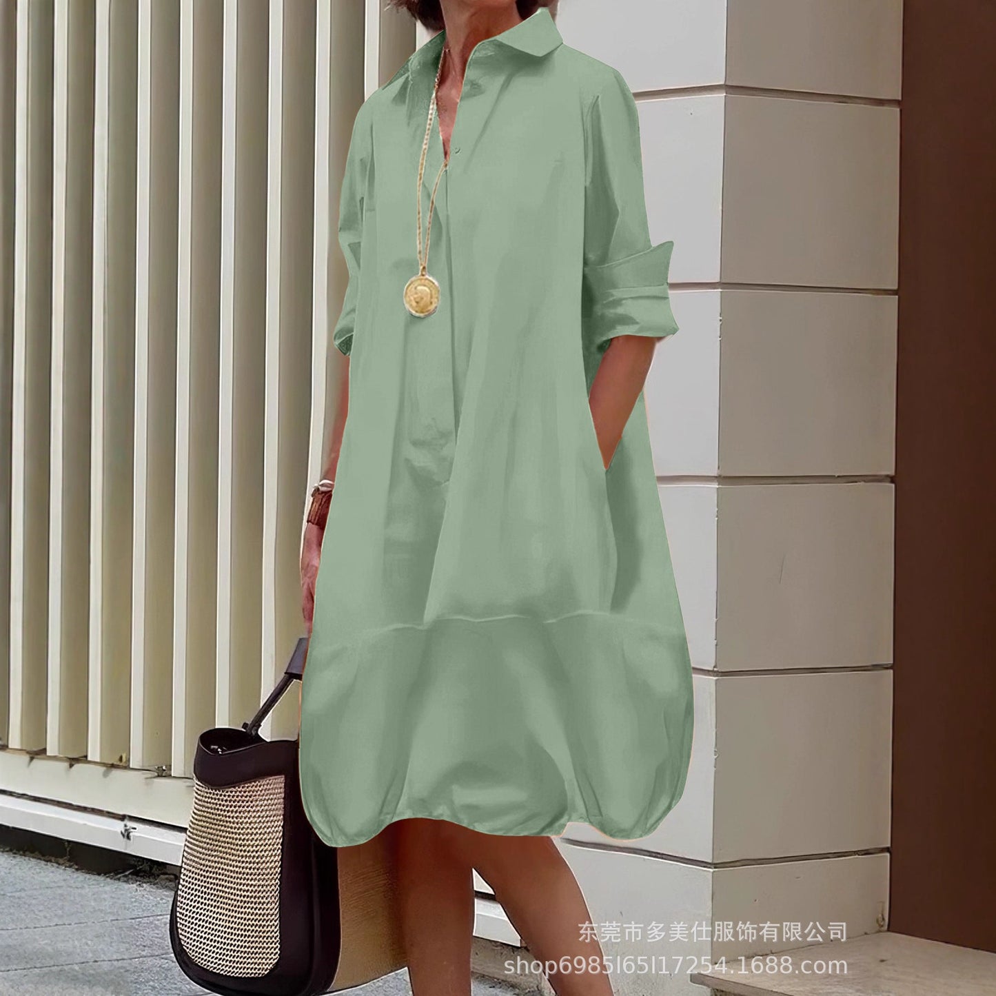 Damen Sommerkleid Leicht Mit Taschen
