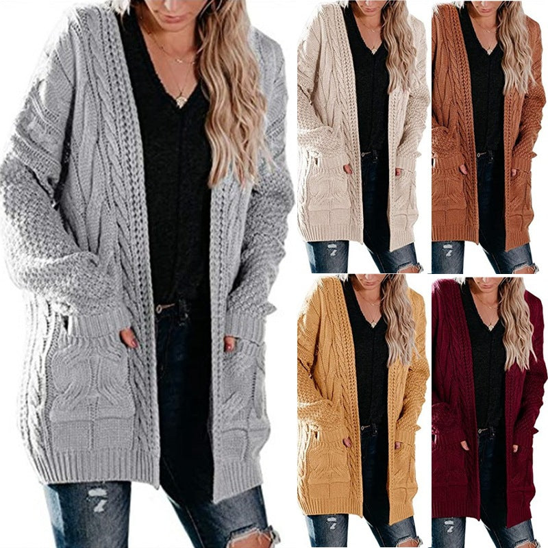 Damen Strickjacke Grobstrick Feminin Praktisch - IdealeKleiden