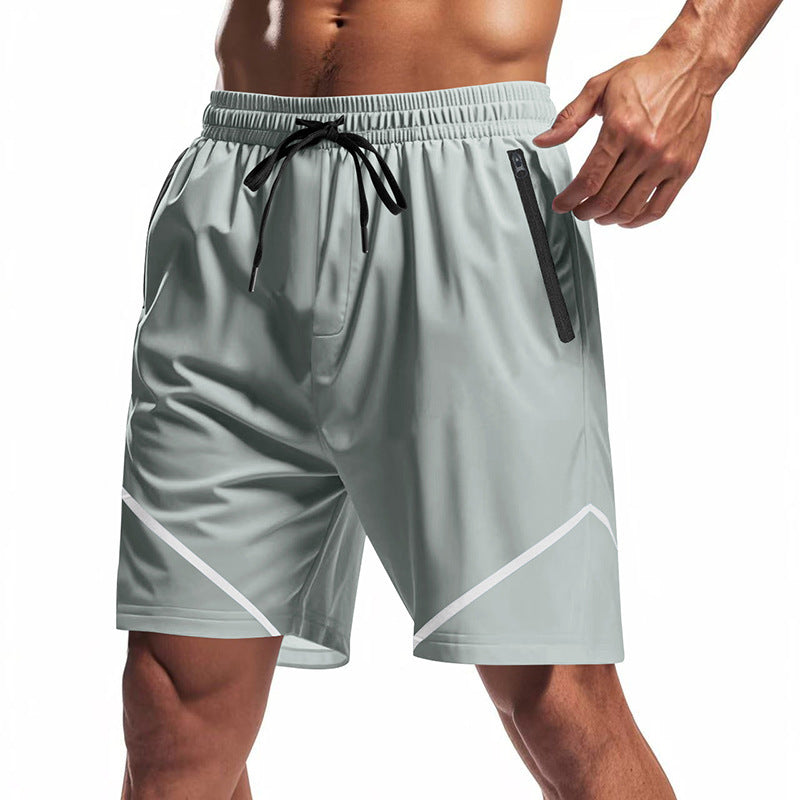 Herren Sportshorts Atmungsaktiv Mit Reißverschlusstaschen
