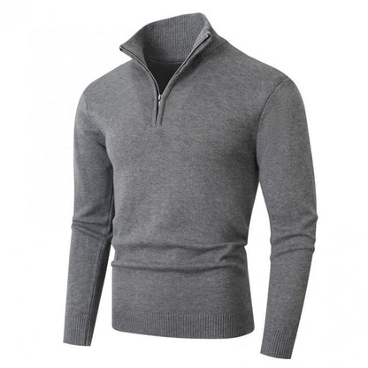 Modischer Herren Strickpullover Reißverschluss Kragen