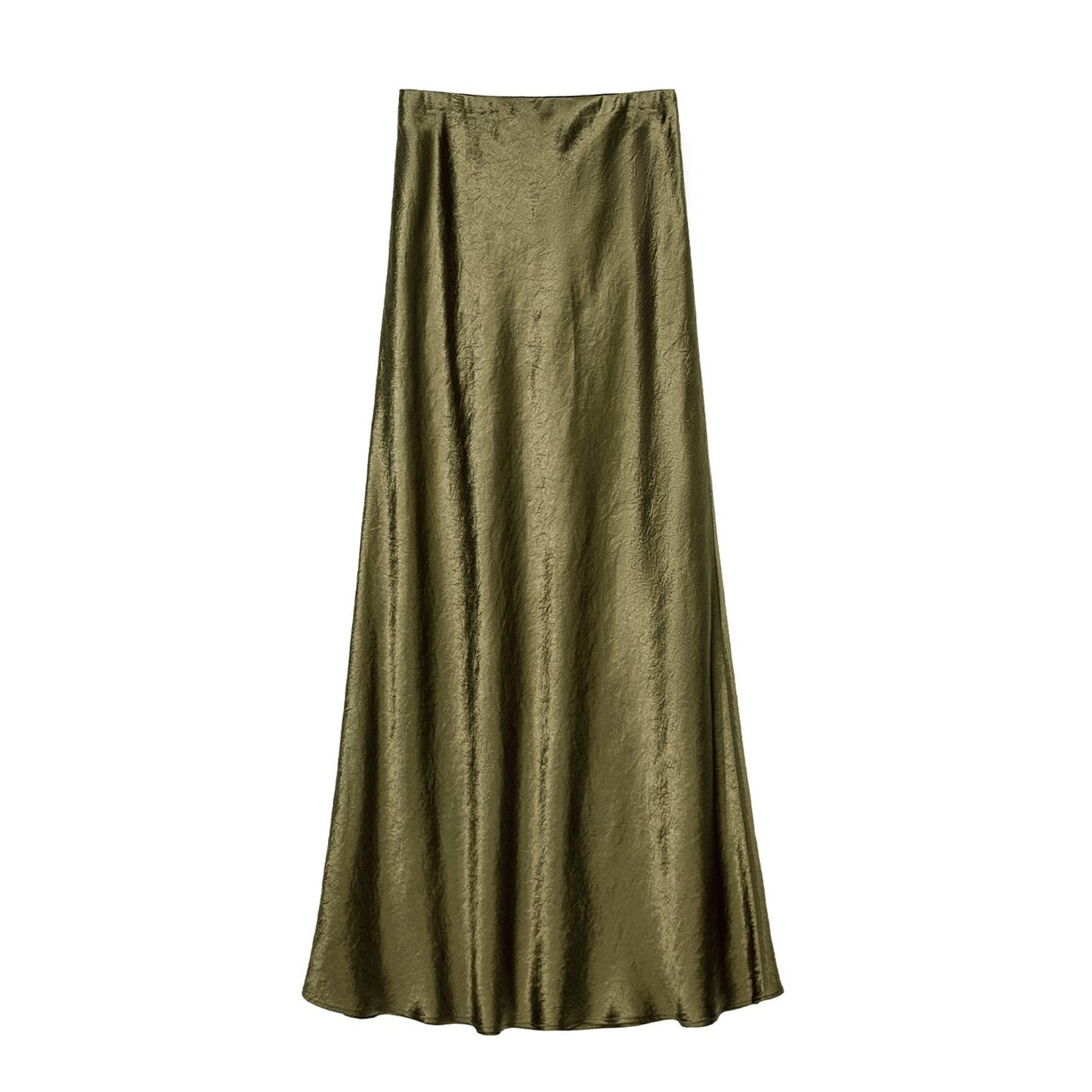 Damen Maxirock Elegant Viskose Satin Luxus Kleid