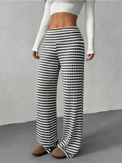 Damen Jogginghose Bequem Streifenmuster