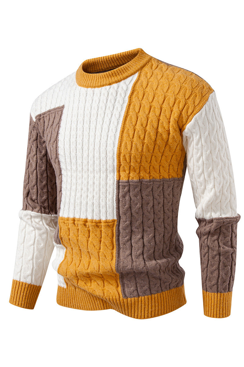 Modischer Herren Pullover Farbblock Design