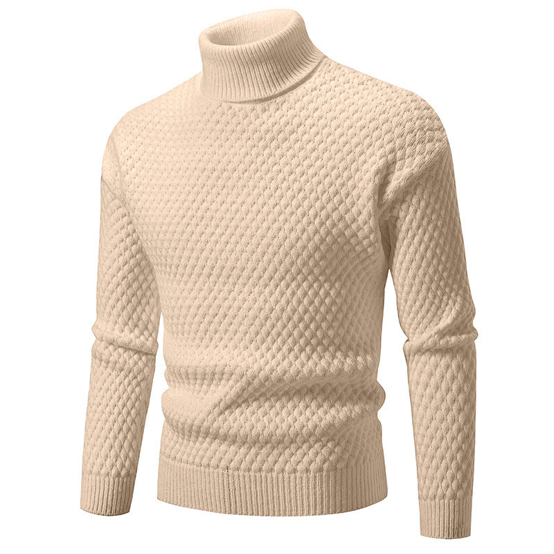 Herren Rollkragenpullover Strukturiert Modern Style