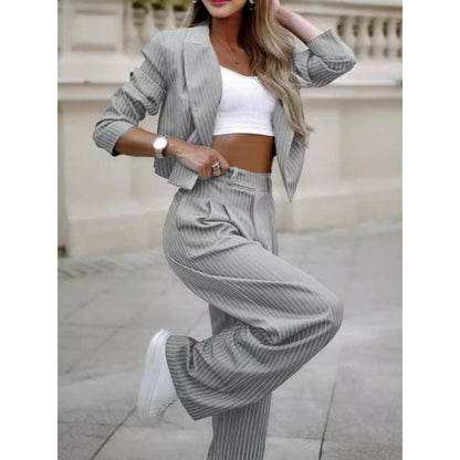 Damen Blazer Set Moderne Kostüm Hose - IdealeKleiden
