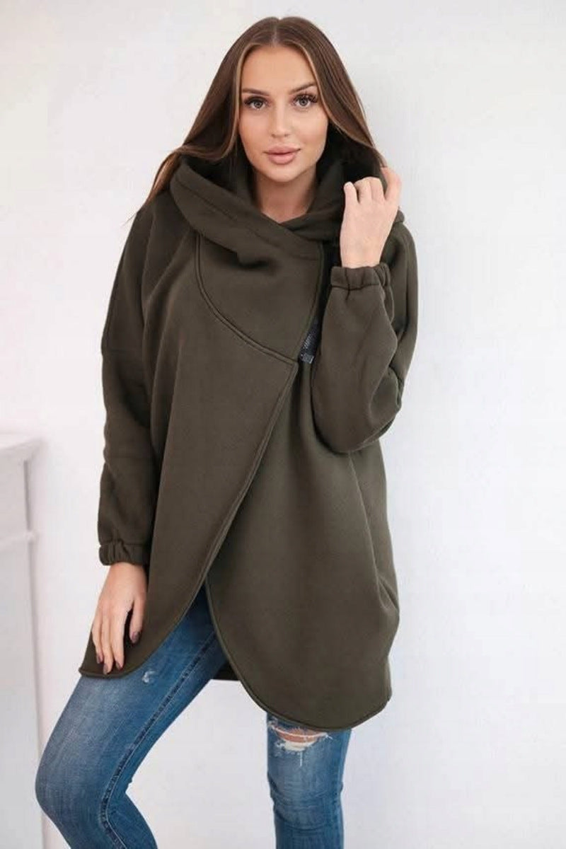 Stylische Sweatjacke Asymmetrisch Reißverschluss