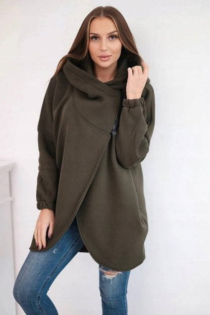Stylische Sweatjacke Asymmetrisch Reißverschluss