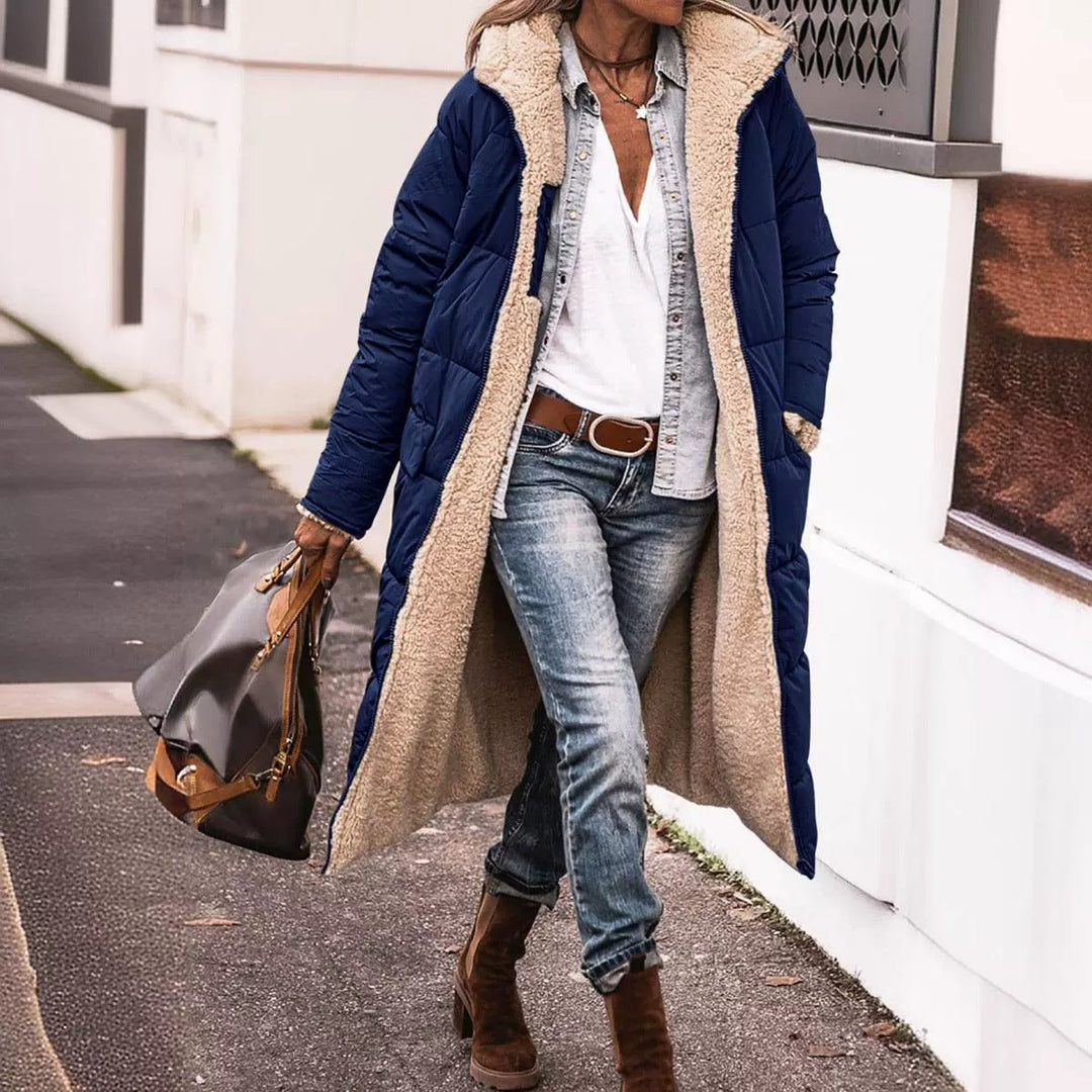 Praktische Wendejacke Kapuze Knielang Damen
