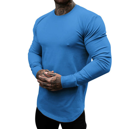 Herren Langarmshirt Weich Baumwolle Rundhals