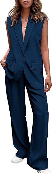 Damen Business Anzug Elegant Kurzarm Tops und Hose