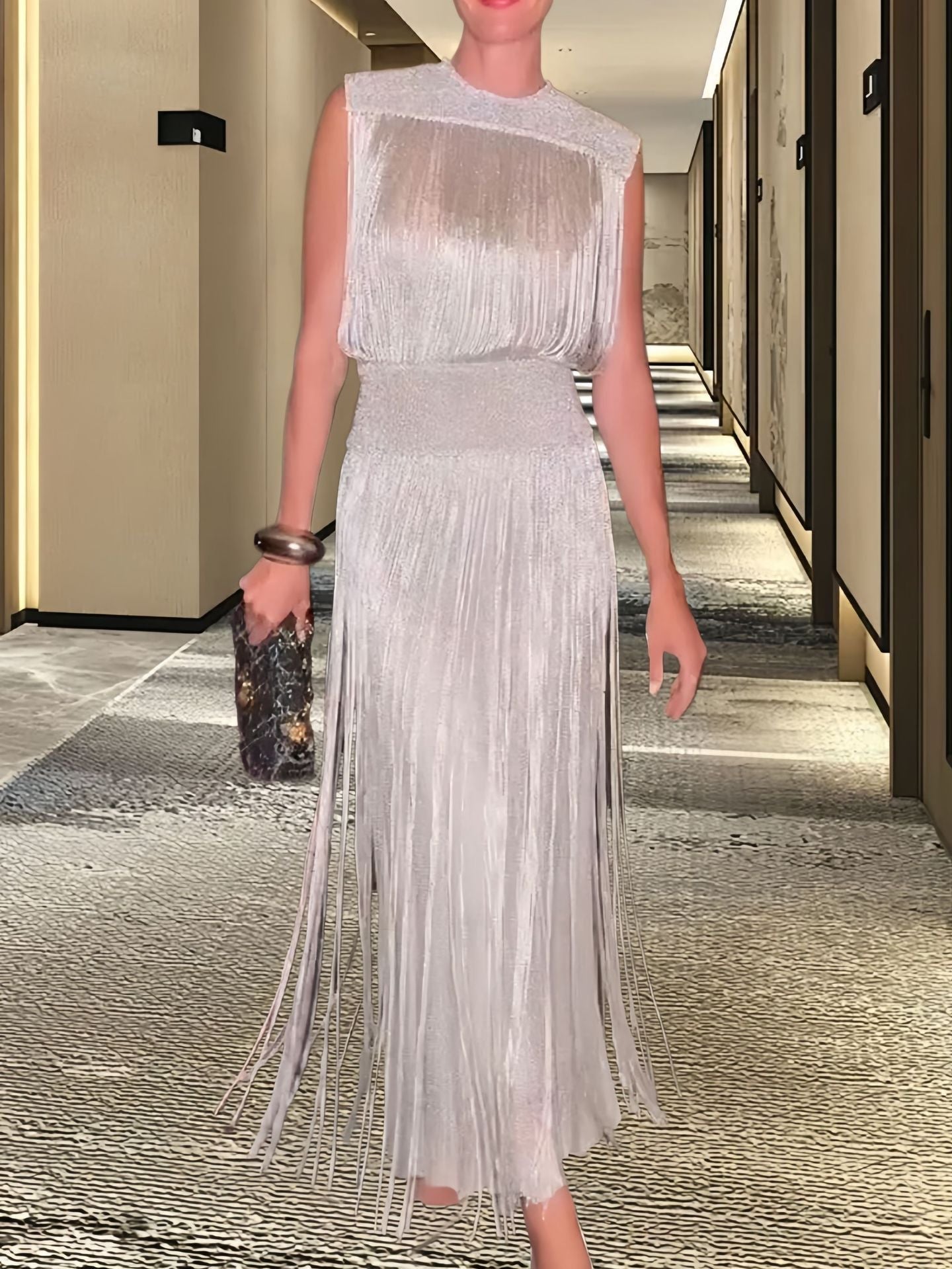 Damen Abendkleid Elegant Schwingender Saum
