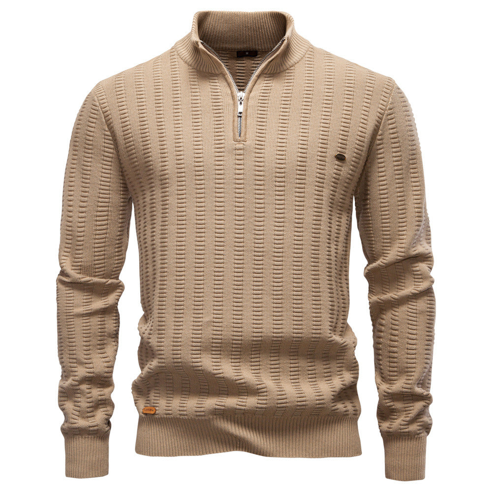 Herren Pullover Strukturiert Halbzipper Modern Design
