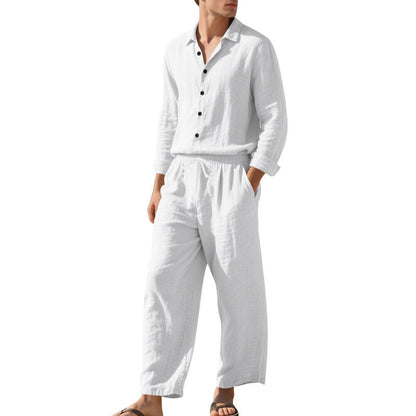 Herren Leinenanzug Bequem Elegant Slim Fit