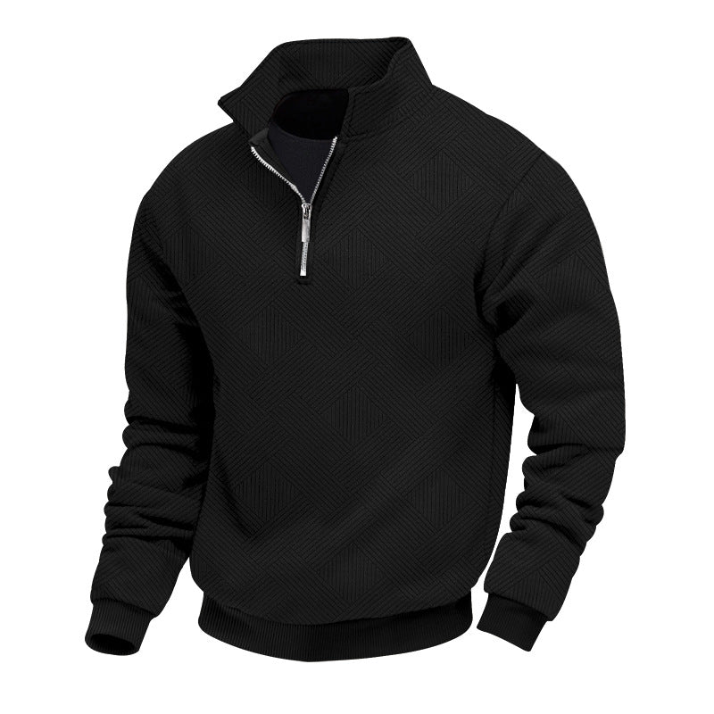 Herren Strickpullover Stehkragen Modern Reißverschluss