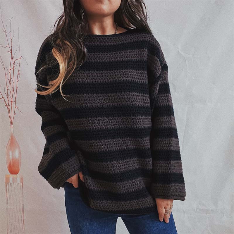 Gestreifte Strickjacke Weich Pastellfarben - IdealeKleiden