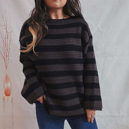 Gestreifte Strickjacke Weich Pastellfarben - IdealeKleiden