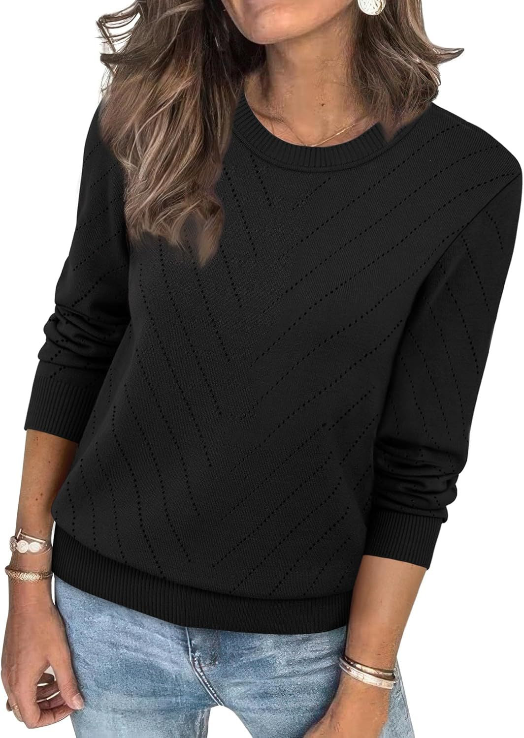 Damen Pullover Streifen Chic Eleganz