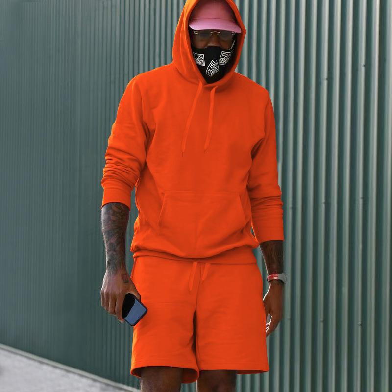 Herren Sportset Sweat Hoodie Shorts Komfort
