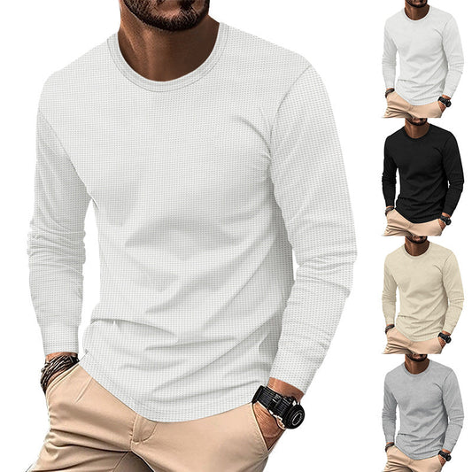 Herren Langarmshirt Modern Strukturiert - IdealeKleiden