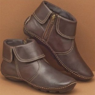 Damen Stiefeletten Elegant Leder Seitlich Reißverschluss