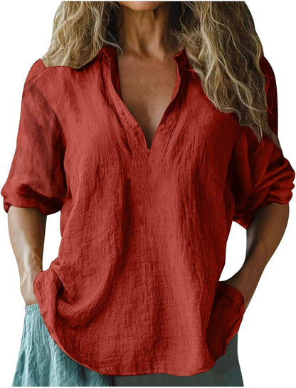 Damen Leinenbluse Sommerleich leicht