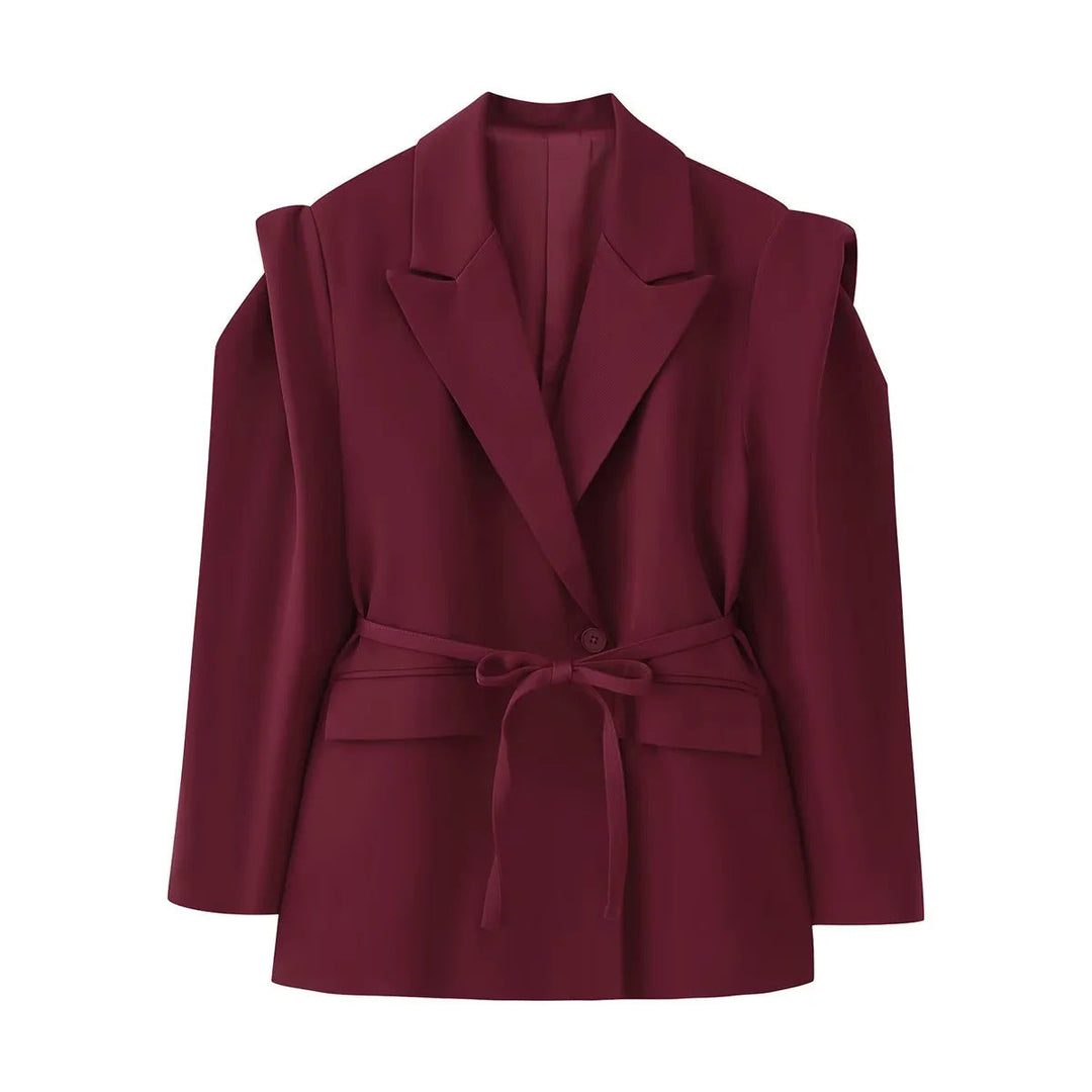 Damen Oversized BlazerJacke Elegant mit Gürtel