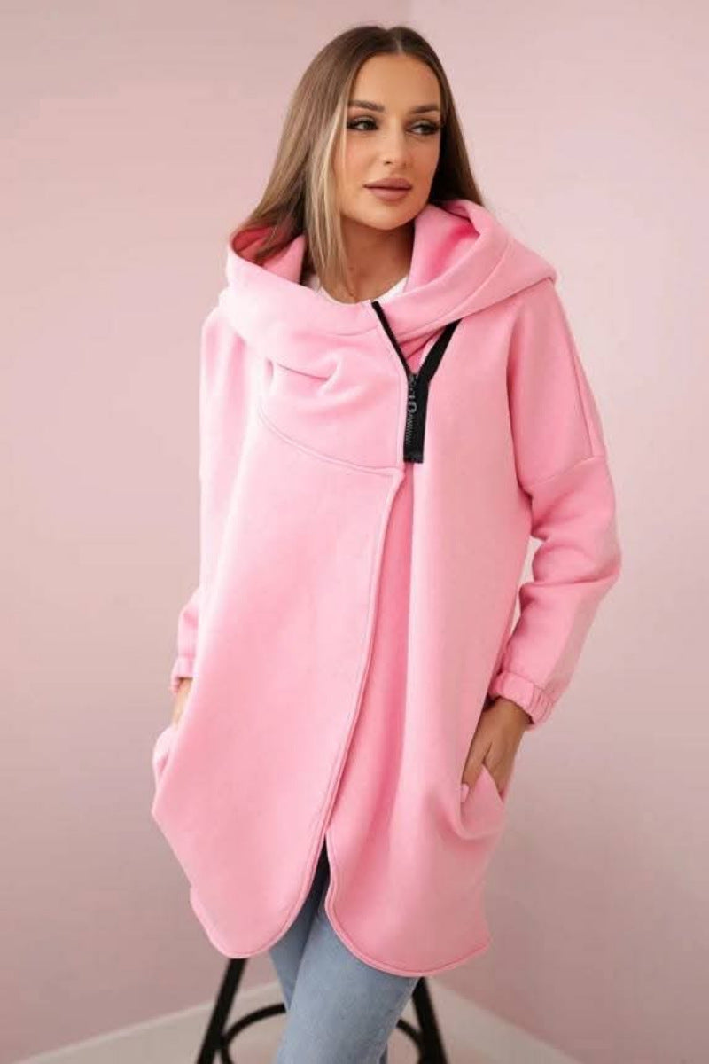 Stylische Sweatjacke Asymmetrisch Reißverschluss