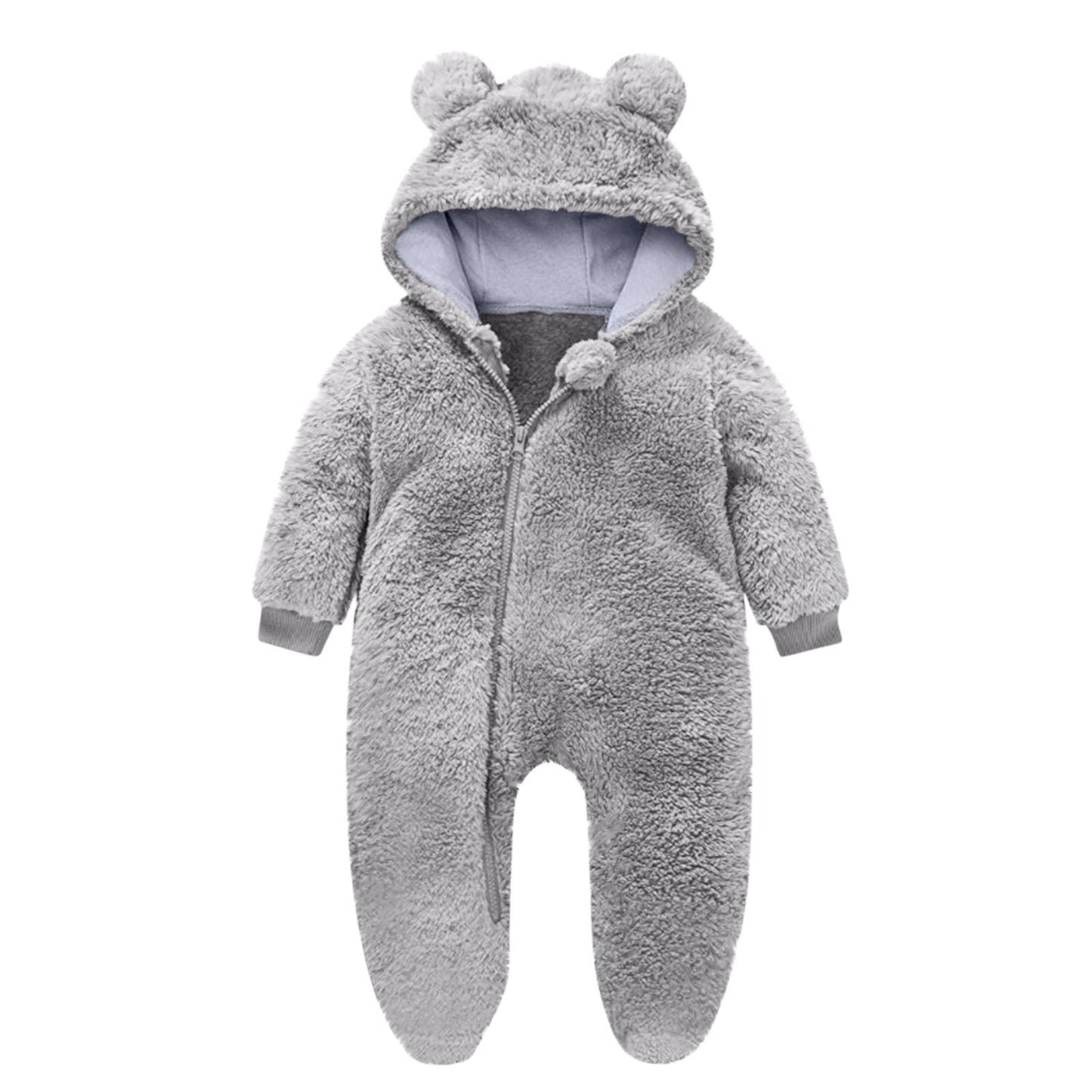 Kinder Fleece Overall Bärenohren Kuschelwarm